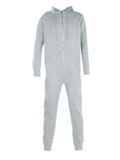 Close-up: Printed hooded onesie, high GSM fabric with visible textured weave. Detailed stitching, soft pastel tones, bulk man