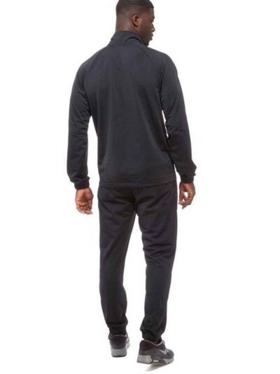 Premium jogger tracksuit: heather grey knit fabric, visible fine stitching, relaxed fit. Sporty luxe loungewear with deep poc