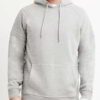 Close-up of a textured charcoal grey biker hoodie. Heavy stitching, oversized hood, and comfortable pullover style visible. Q
