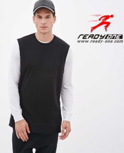 Men Black Body Sleeveless Custom Cut And Sew Hoodies Production by Ready One