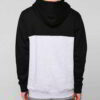 Black and white pullover hoodie. Soft fleece texture, sturdy stitching. Adjustable drawstring hood, comfortable fit. - View 3