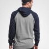 Oversized streetwear hoodie in black cotton with kangaroo pocket and ribbed cuffs