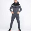 Soft gray blank hoodie with raglan sleeves and drawstring hood ideal for custom printing