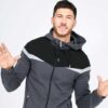 Soft charcoal gray hoodie with side zip pockets and adjustable drawstring hood