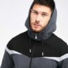 Soft grey blank hoodie with front pocket and ribbed cuffs
