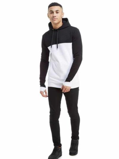 Soft heather grey hoodie with kangaroo pocket and ribbed trim in relaxed fit