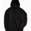 Premium black cotton hoodie with kangaroo pocket and ribbed cuffs