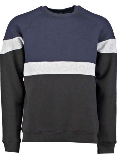 Panelled sweatshirt and tracksuit bottoms. Heavy-knit fleece texture. Detailed stitching, custom production example. Charcoal