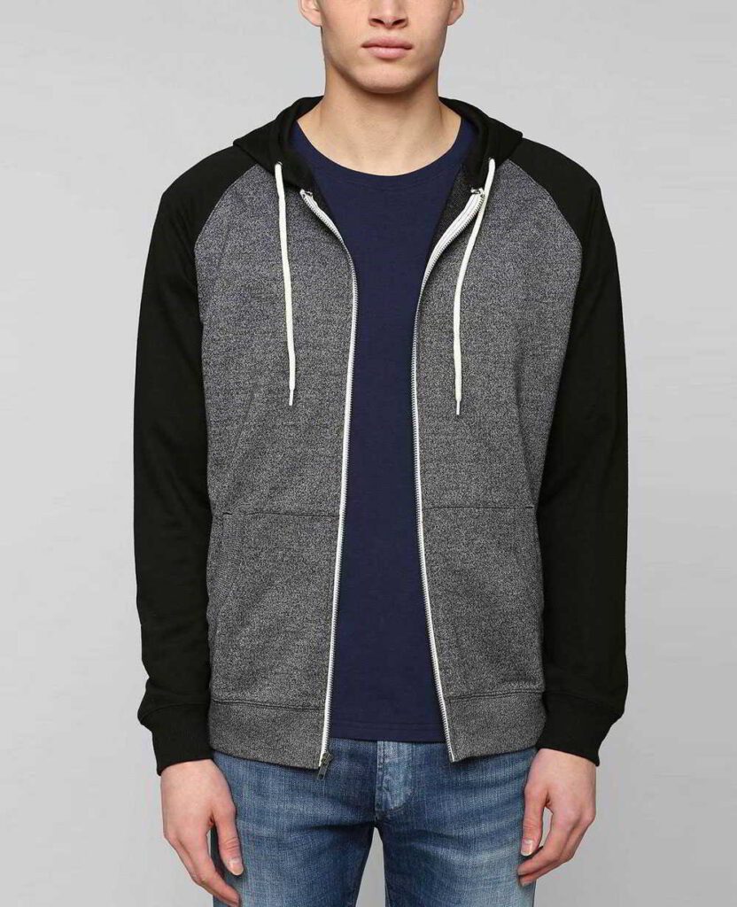 Streetwear hoodie showing soft fleece texture, clean seams. Casual hooded sweatshirt in neutral tone. Comfortable, relaxed fi