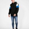 Thick black cotton hoodie with kangaroo pocket and ribbed cuffs
