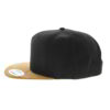 Two-tone baseball cap: heather gray front, navy bill. Snapback closure, embroidered logo. Durable woven fabric with neat, con