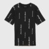 Men's crew neck t-shirt with all-over print. Soft, textured knit. Notice the reinforced double-stitched hem. Casual top. - Vi