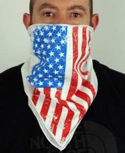American Flag White Bandana Face Mask by Ready One