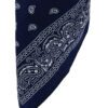 Crimson bandana face mask, textured cotton twill, clean overlock stitching. Versatile headwear, vibrant color, breathable fab