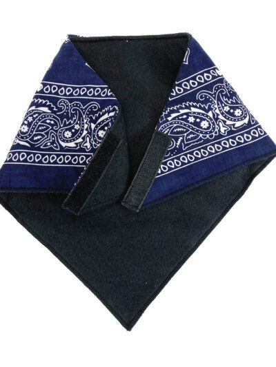 Crimson bandana face mask, textured cotton twill, clean overlock stitching. Versatile headwear, vibrant color, breathable fab