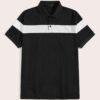 Black & White Contrast Panel Polo Shirt - Premium quality manufacturing view - View 1 of 2