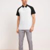 Black & White Raglan Sleeve Custom Logo Polo Shirt - Premium quality manufacturing view - View 2 of 5