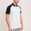 Black & White Raglan Sleeve Custom Logo Polo Shirt - Premium quality manufacturing view - View 3 of 5