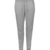 Women's grey fleece sweatsuit. Zipper front, split kangaroo pocket, ribbed cuffs and hem. Soft, plush texture. Visible qualit