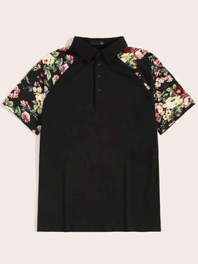 Close-up of a breathable polo shirt with vibrant custom dye-sublimation print. Note the fine stitching and textured, moisture