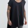 Stack of wholesale black t-shirts. Smooth knit, quality seams. Blank canvas for printing. Ideal for resale, soft feel. - View