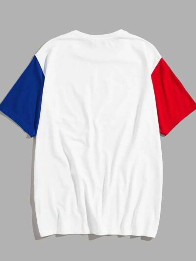 Close-up of folded bulk t-shirts. Soft cotton texture, visible stitching. Basic tees ready for printing or branding. Heather