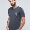 Close-up of custom printed apparel. Soft cotton blend, fine stitching, vibrant graphic. Crew neck tee hints of navy, exceptio