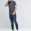 Close-up of custom printed apparel. Soft cotton blend, fine stitching, vibrant graphic. Crew neck tee hints of navy, exceptio