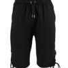 Close-up of athletic shorts: breathable knit fabric, reinforced stitching. Perfect for university teams, shown in school colo