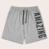 Lightweight summer beach shorts in soft, textured eco-friendly fabric. Notice durable stitching and relaxed fit. Perfect for