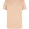 Close-up of folded bulk eco friendly t-shirts, showing soft texture, clean stitching. Neutral color palette, short sleeves. -
