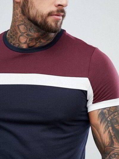 Soft, bulk cotton t-shirts. Notice the fine stitching & smooth texture. Classic crew neck style, available in neutral tones.