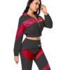 Women's tracksuit set. Soft fleece, subtle distressed embroidery. Casual two-piece outfit, relaxed fit. Note the matching top