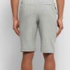 Close-up of black athletic gym shorts showing high-stretch fabric, durable stitching, and breathable texture. Designed for pe