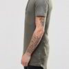 Soft-drape tee showing smooth, close knit. Premium cotton blend, reinforced seams, vibrant crimson color. Perfect for everyda