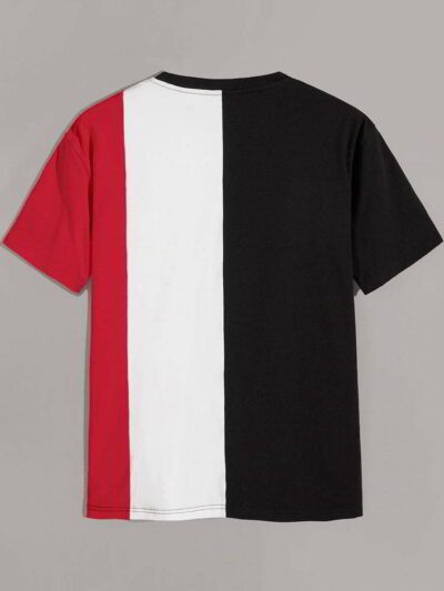 Close-up of bulk t-shirts. Soft cotton texture, neat stitching. Round neck, vibrant colors hints, ready for print. - View 3 o