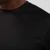 Urban men's set: tee & shorts. Soft-looking, breathable fabric, possibly cotton. Dark color scheme with subtle design details