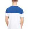 Crisp white t-shirts, neatly stacked. Soft cotton knit with clean seams visible. Ready for custom printing, bright and pristi