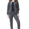 Plus size tracksuit set. Soft, fleece texture apparent, with clean stitching details. Comfortable women's apparel wholesale.