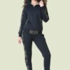 Plus size tracksuit set. Soft, fleece texture apparent, with clean stitching details. Comfortable women's apparel wholesale.