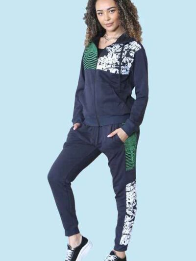 Plus size tracksuit set. Soft, fleece texture apparent, with clean stitching details. Comfortable women's apparel wholesale.