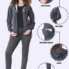 Plus size tracksuit set. Soft, fleece texture apparent, with clean stitching details. Comfortable women's apparel wholesale.