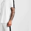 Affordable t-shirt and shorts set. Soft-look knit, likely cotton blend. Comfy casual wear in heathered grey. Clean, simple st