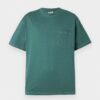Oversized t-shirt, chest pocket detail. Soft jersey knit with visible dropshoulder seam. Hints of heather gray. Relaxed fit.