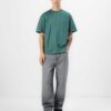 Oversized t-shirt, chest pocket detail. Soft jersey knit with visible dropshoulder seam. Hints of heather gray. Relaxed fit.