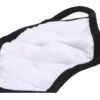 Cotton fabric face mask. Close-up reveals fine stitching, soft texture. Reusable mouth cover for adults. Available in multipl