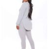 Heather grey hoodie and shorts set. Curved hem accentuates the booty. Soft, looped terry fabric. Subtle topstitching details.
