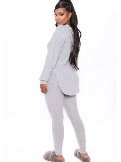 Heather grey hoodie and shorts set. Curved hem accentuates the booty. Soft, looped terry fabric. Subtle topstitching details.