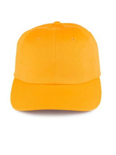 Structured baseball cap with curved visor. Woven twill, durable stitching. Customizable front panel. Dark navy color. Classic