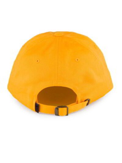 Structured baseball cap with curved visor. Woven twill, durable stitching. Customizable front panel. Dark navy color. Classic